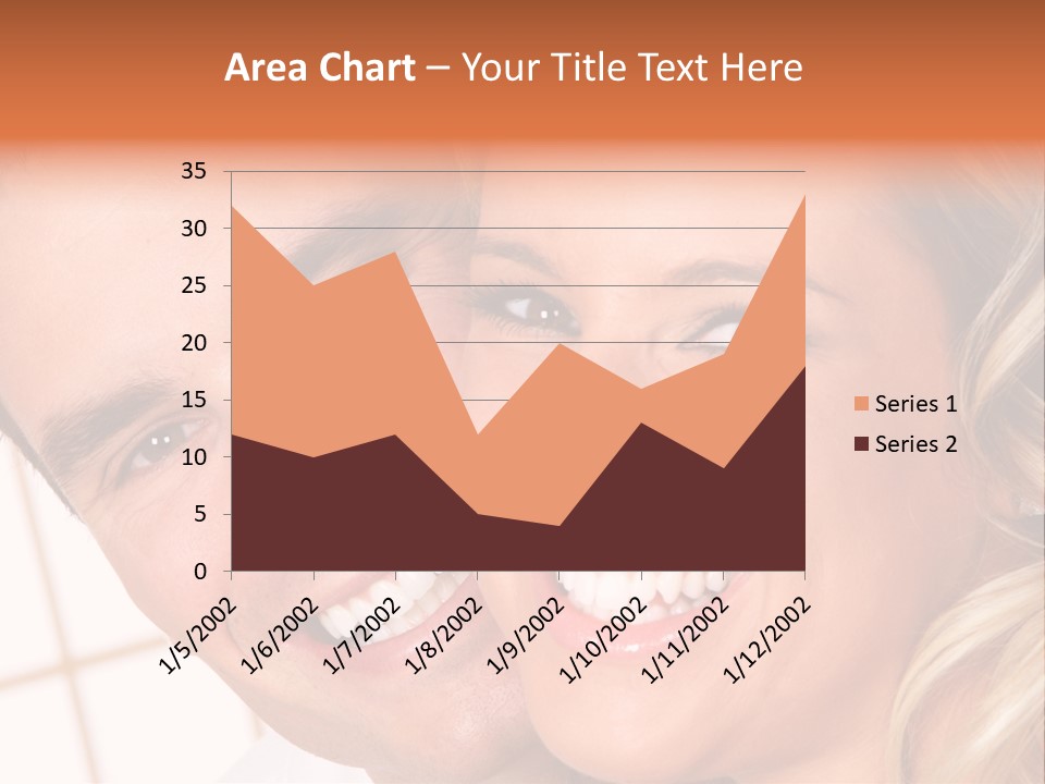 Young Love Couple Smiling. Over White Background PowerPoint Template