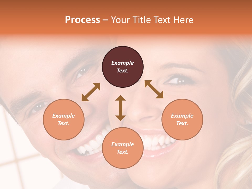 Young Love Couple Smiling. Over White Background PowerPoint Template