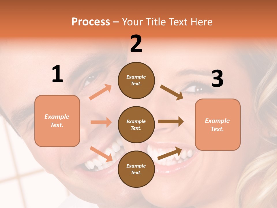 Young Love Couple Smiling. Over White Background PowerPoint Template