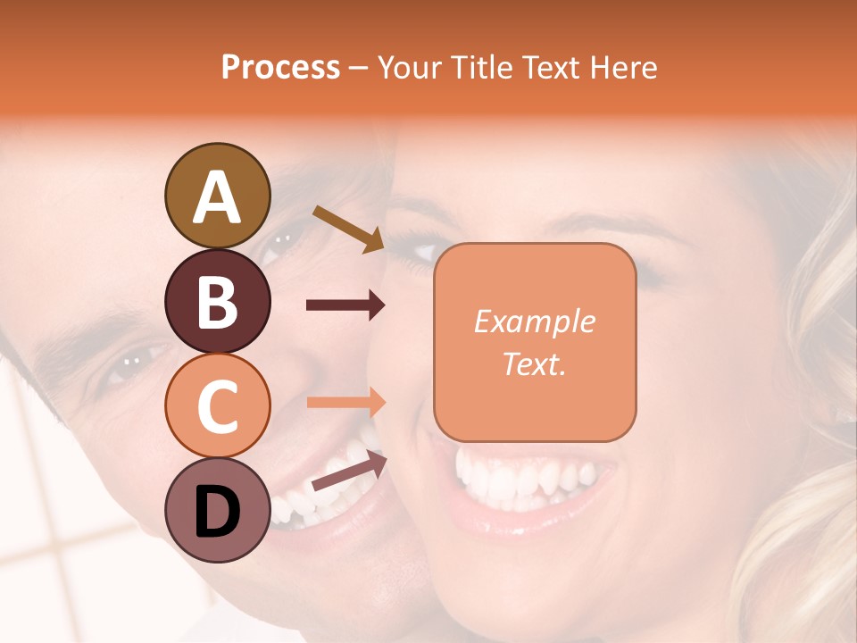 Young Love Couple Smiling. Over White Background PowerPoint Template