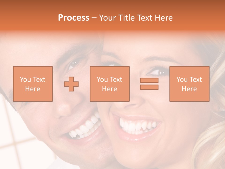 Young Love Couple Smiling. Over White Background PowerPoint Template