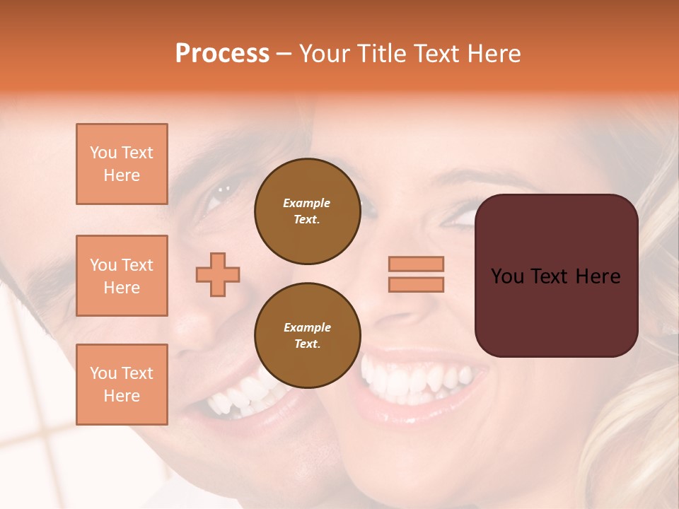 Young Love Couple Smiling. Over White Background PowerPoint Template