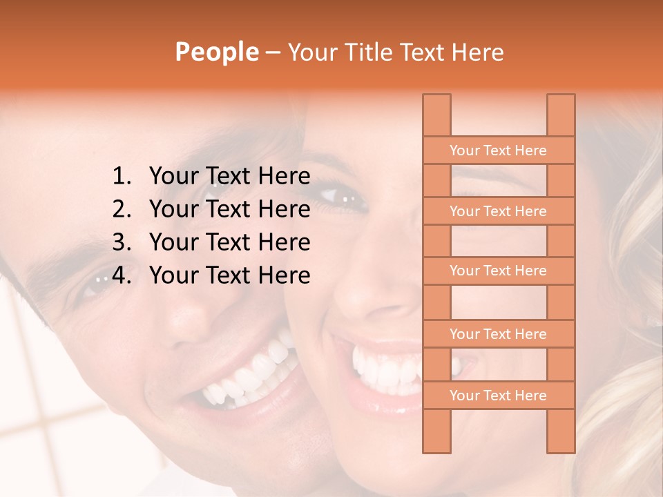 Young Love Couple Smiling. Over White Background PowerPoint Template