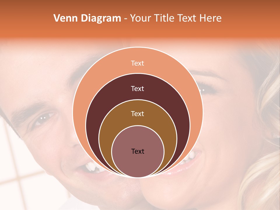 Young Love Couple Smiling. Over White Background PowerPoint Template