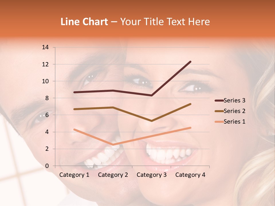 Young Love Couple Smiling. Over White Background PowerPoint Template