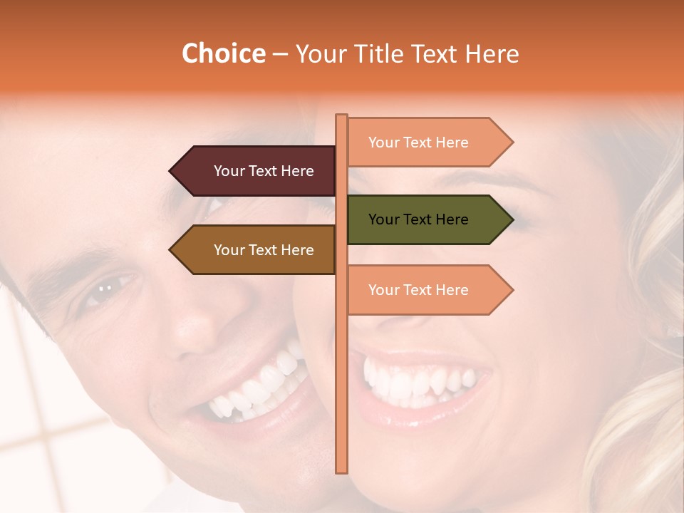 Young Love Couple Smiling. Over White Background PowerPoint Template