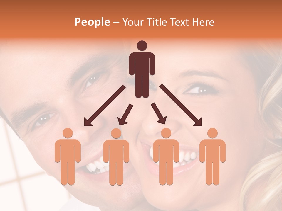 Young Love Couple Smiling. Over White Background PowerPoint Template