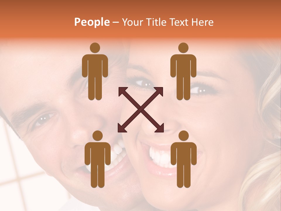 Young Love Couple Smiling. Over White Background PowerPoint Template