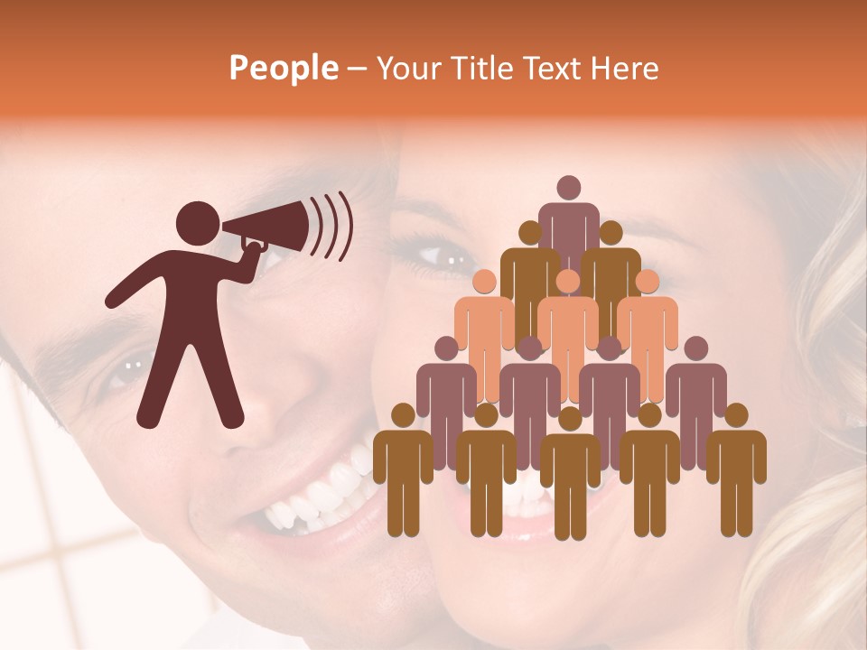 Young Love Couple Smiling. Over White Background PowerPoint Template