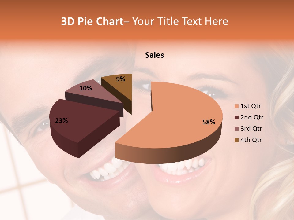 Young Love Couple Smiling. Over White Background PowerPoint Template