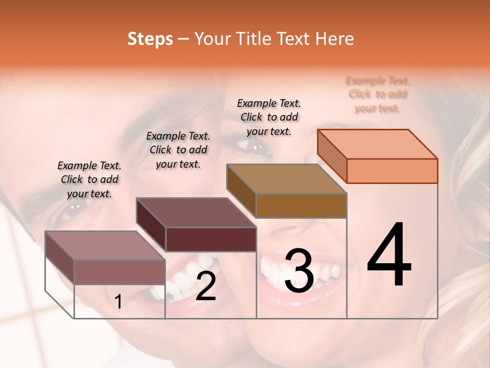 Young Love Couple Smiling. Over White Background PowerPoint Template