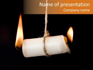 Candle Burning On Two Sides, As A Metaphor For Burn-Out PowerPoint Template