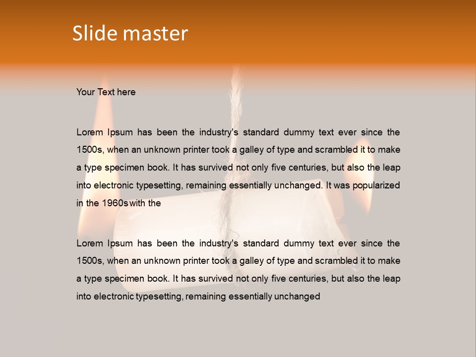 Candle Burning On Two Sides, As A Metaphor For Burn-Out PowerPoint Template