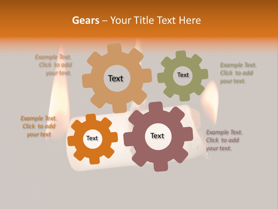 Candle Burning On Two Sides, As A Metaphor For Burn-Out PowerPoint Template