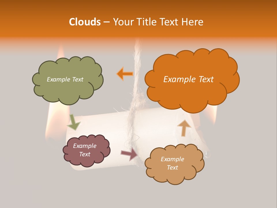 Candle Burning On Two Sides, As A Metaphor For Burn-Out PowerPoint Template