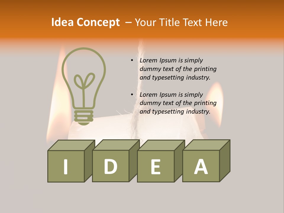 Candle Burning On Two Sides, As A Metaphor For Burn-Out PowerPoint Template