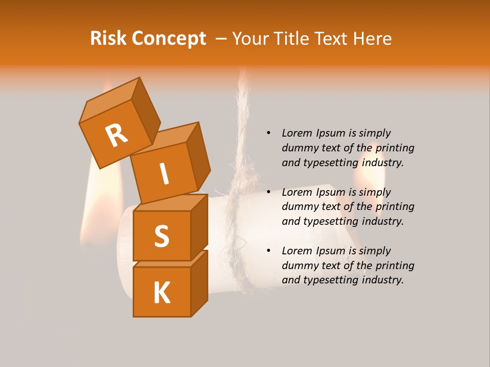 Candle Burning On Two Sides, As A Metaphor For Burn-Out PowerPoint Template