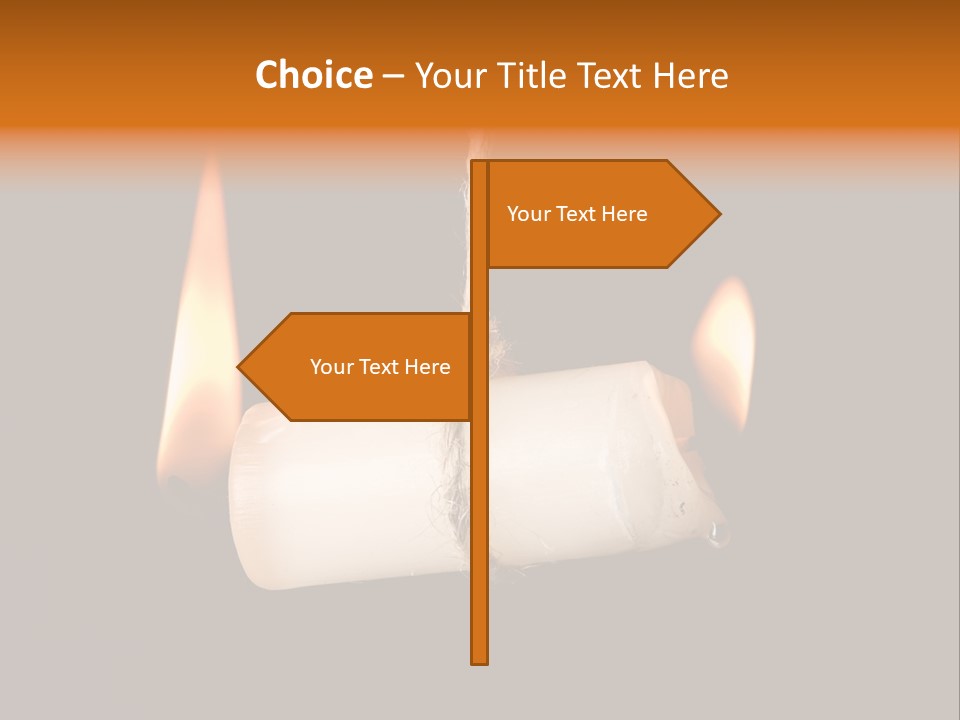 Candle Burning On Two Sides, As A Metaphor For Burn-Out PowerPoint Template