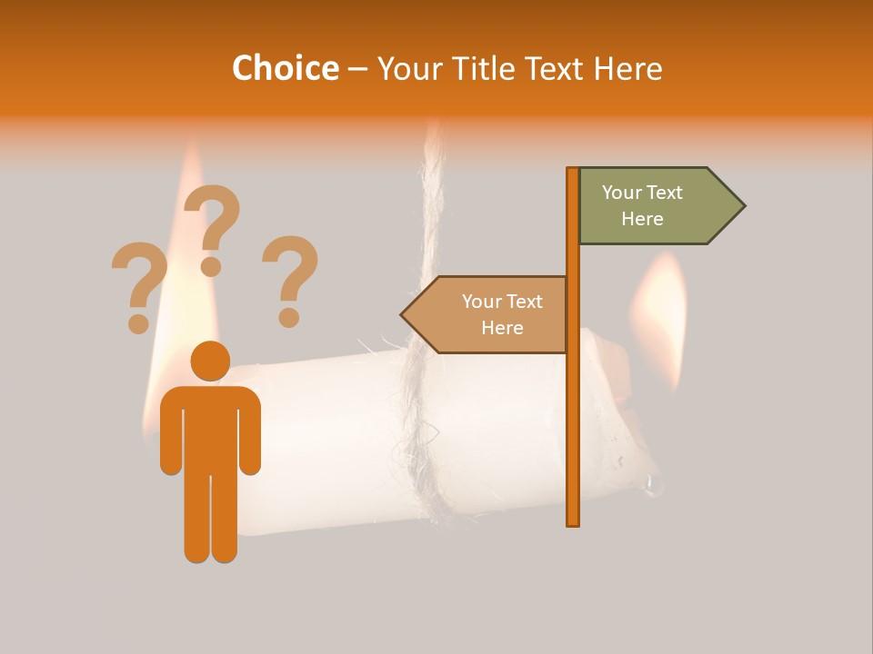 Candle Burning On Two Sides, As A Metaphor For Burn-Out PowerPoint Template