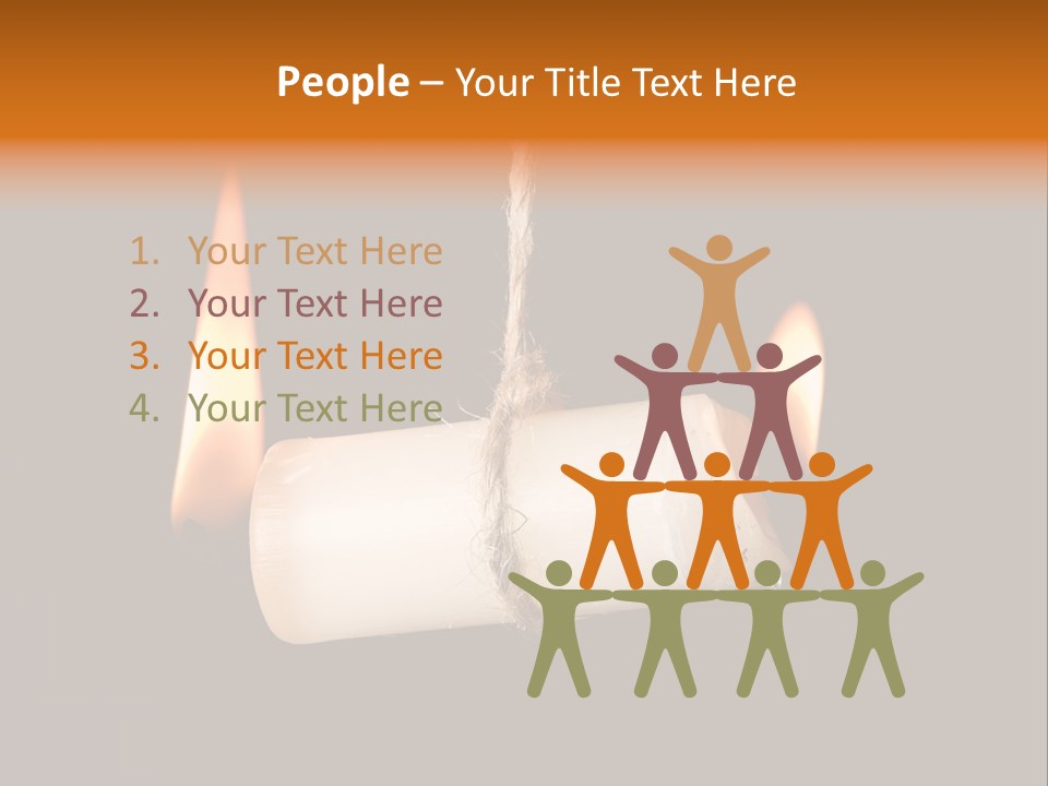 Candle Burning On Two Sides, As A Metaphor For Burn-Out PowerPoint Template