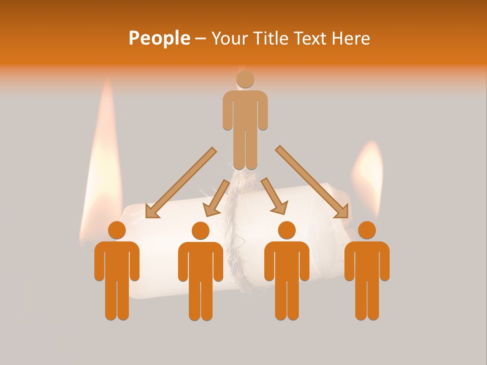 Candle Burning On Two Sides, As A Metaphor For Burn-Out PowerPoint Template