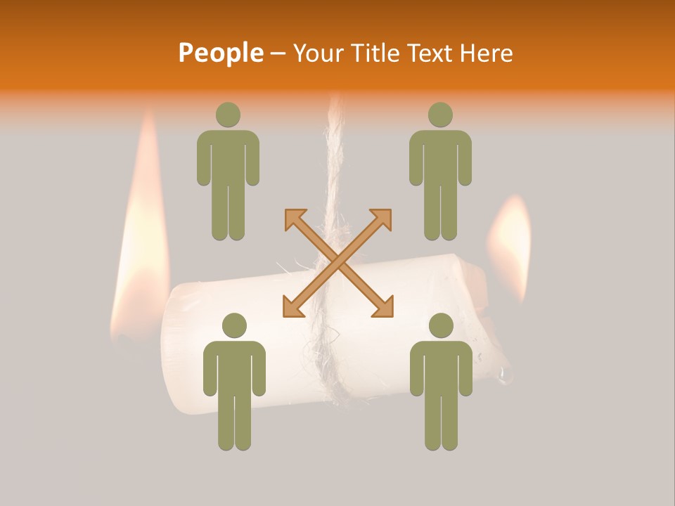 Candle Burning On Two Sides, As A Metaphor For Burn-Out PowerPoint Template