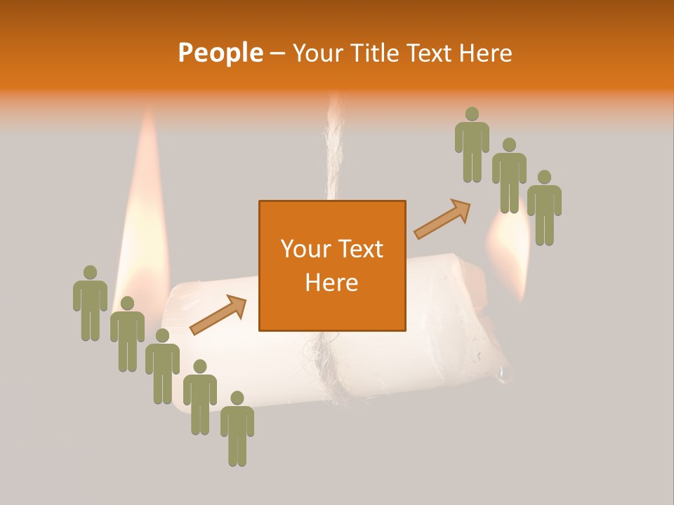 Candle Burning On Two Sides, As A Metaphor For Burn-Out PowerPoint Template