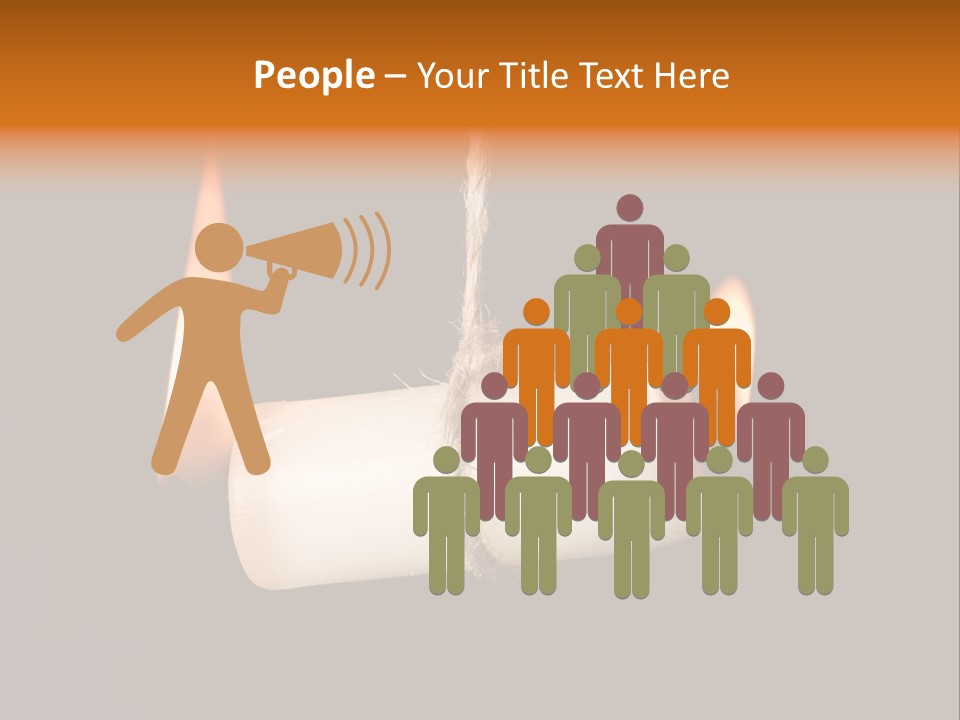 Candle Burning On Two Sides, As A Metaphor For Burn-Out PowerPoint Template