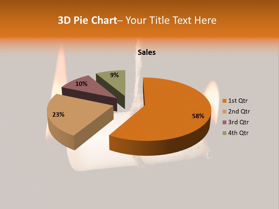 Candle Burning On Two Sides, As A Metaphor For Burn-Out PowerPoint Template
