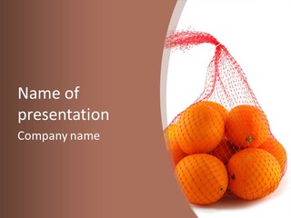 Oranges In Mesh Bag Series PowerPoint Template