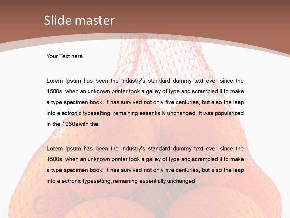Oranges In Mesh Bag Series PowerPoint Template
