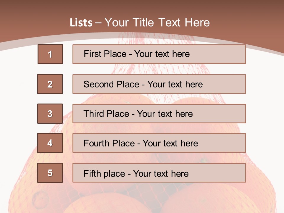 Oranges In Mesh Bag Series PowerPoint Template