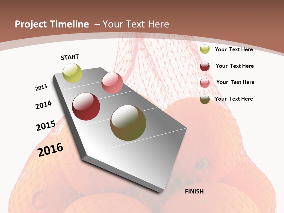 Oranges In Mesh Bag Series PowerPoint Template