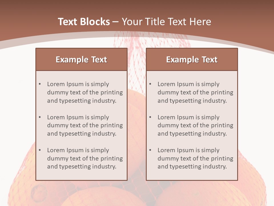 Oranges In Mesh Bag Series PowerPoint Template