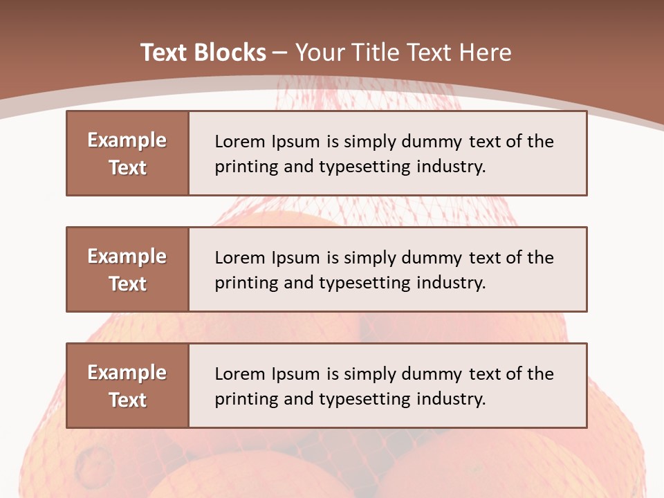 Oranges In Mesh Bag Series PowerPoint Template
