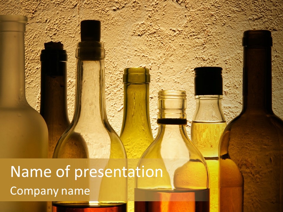 Bottles With Alcohol PowerPoint Template