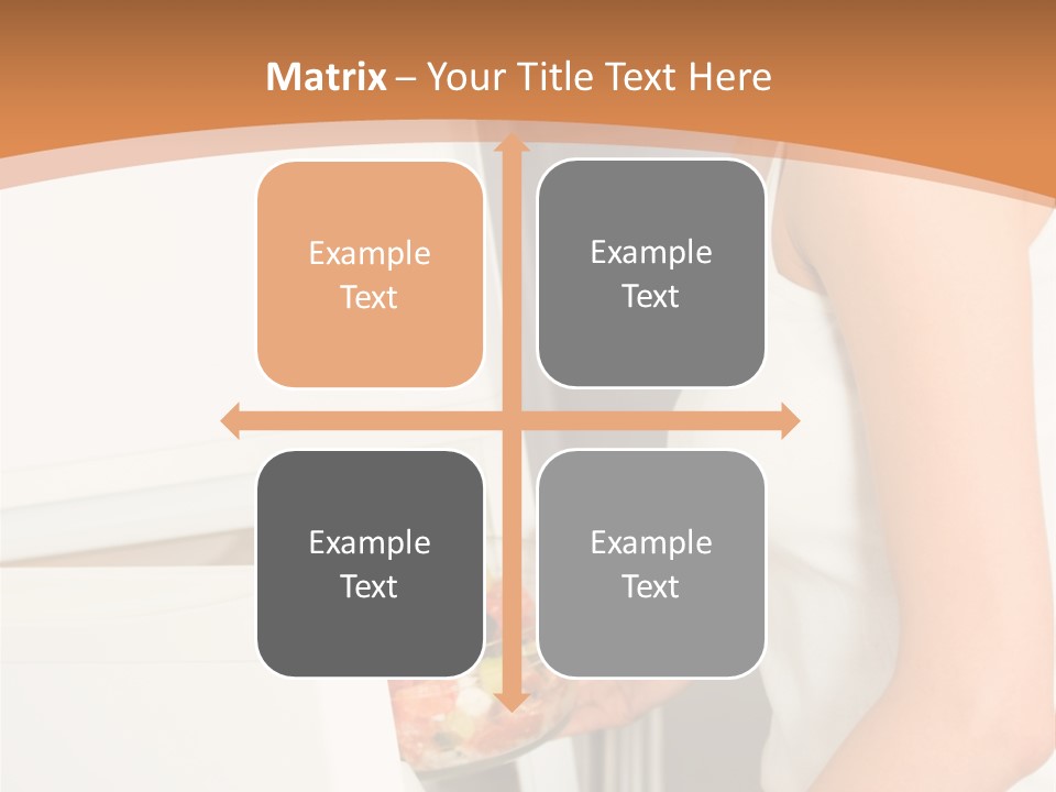 Young Happy Smiling Woman With Salad At Domestic Kitchen PowerPoint Template