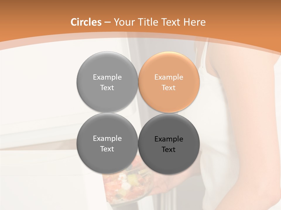 Young Happy Smiling Woman With Salad At Domestic Kitchen PowerPoint Template