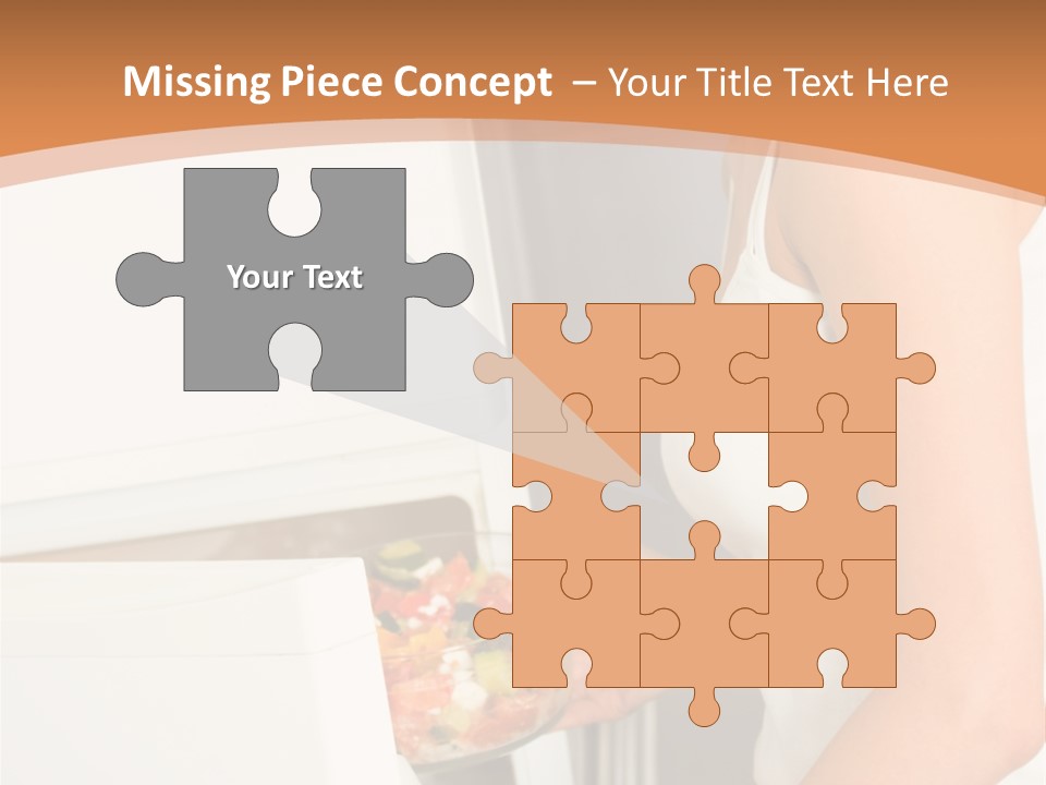 Young Happy Smiling Woman With Salad At Domestic Kitchen PowerPoint Template