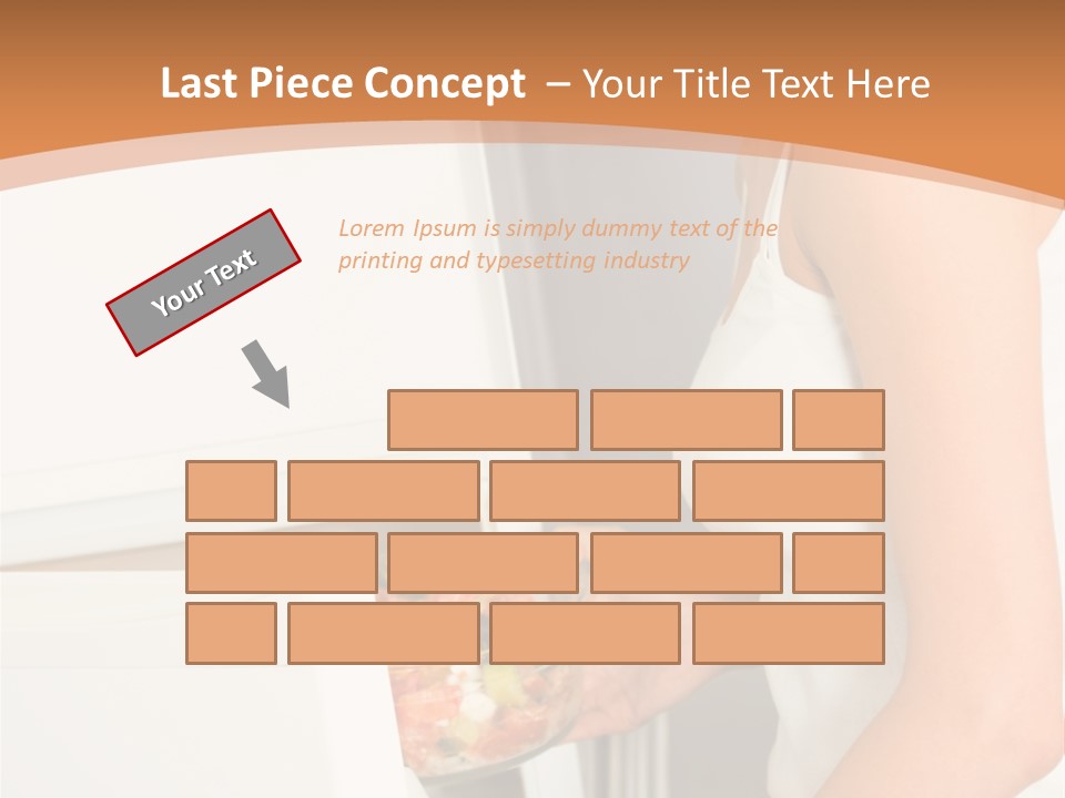 Young Happy Smiling Woman With Salad At Domestic Kitchen PowerPoint Template