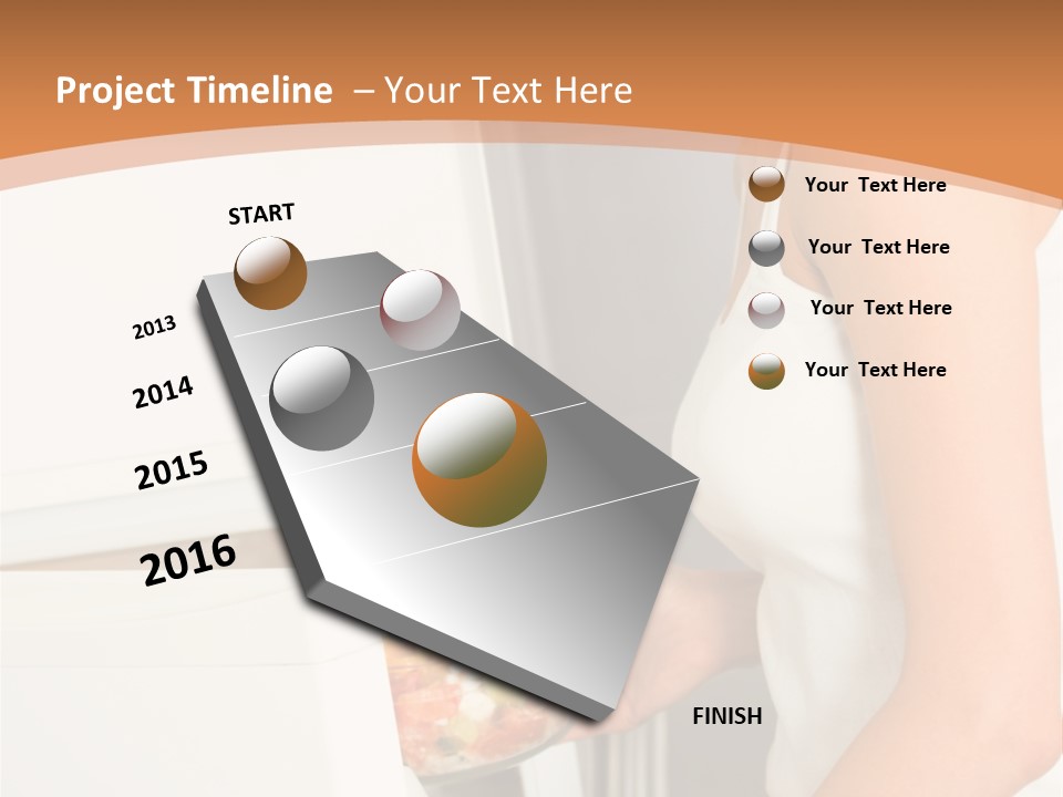 Young Happy Smiling Woman With Salad At Domestic Kitchen PowerPoint Template