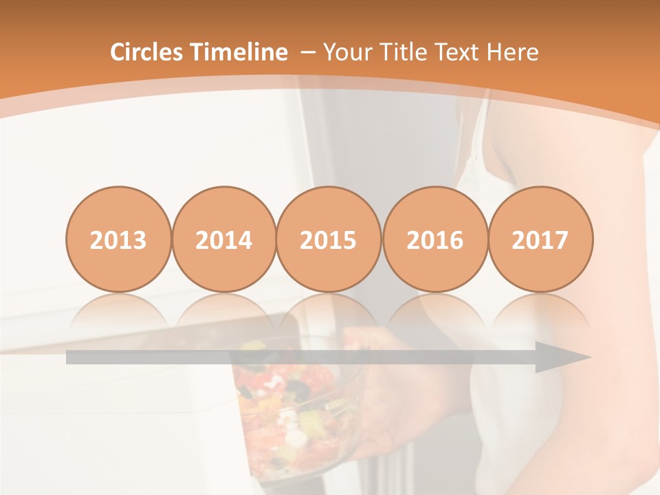 Young Happy Smiling Woman With Salad At Domestic Kitchen PowerPoint Template