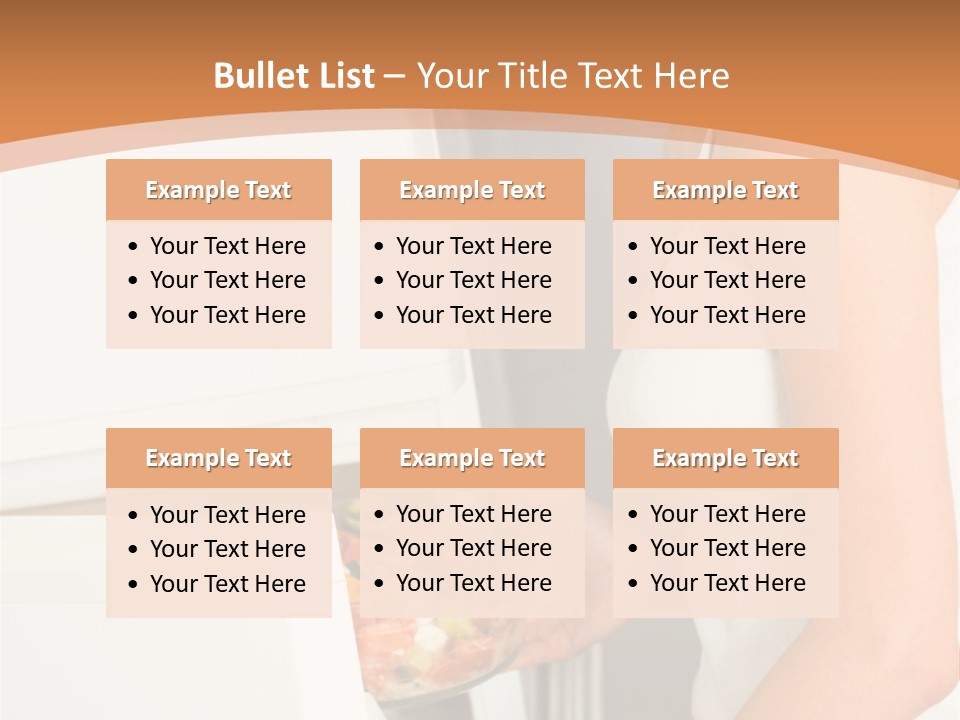 Young Happy Smiling Woman With Salad At Domestic Kitchen PowerPoint Template