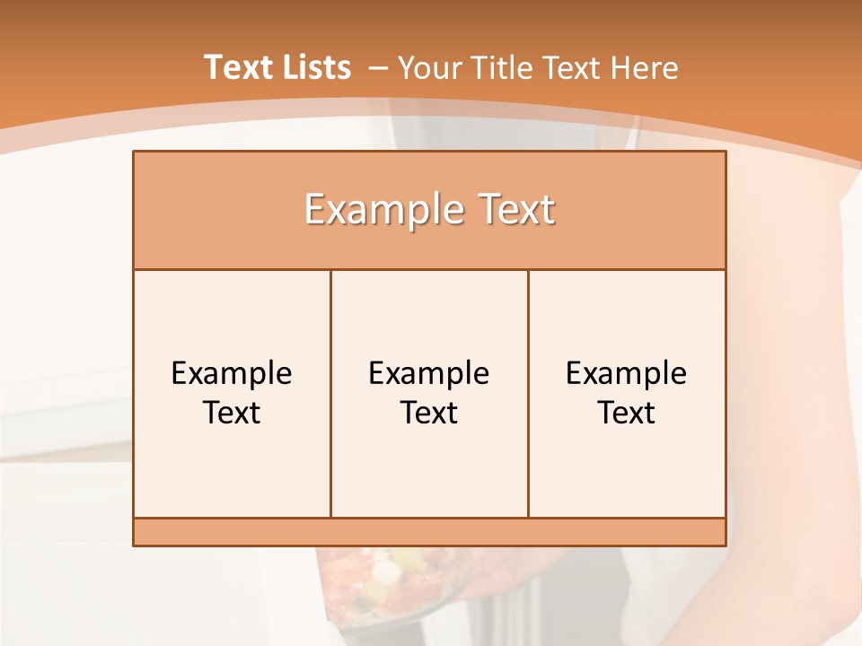 Young Happy Smiling Woman With Salad At Domestic Kitchen PowerPoint Template