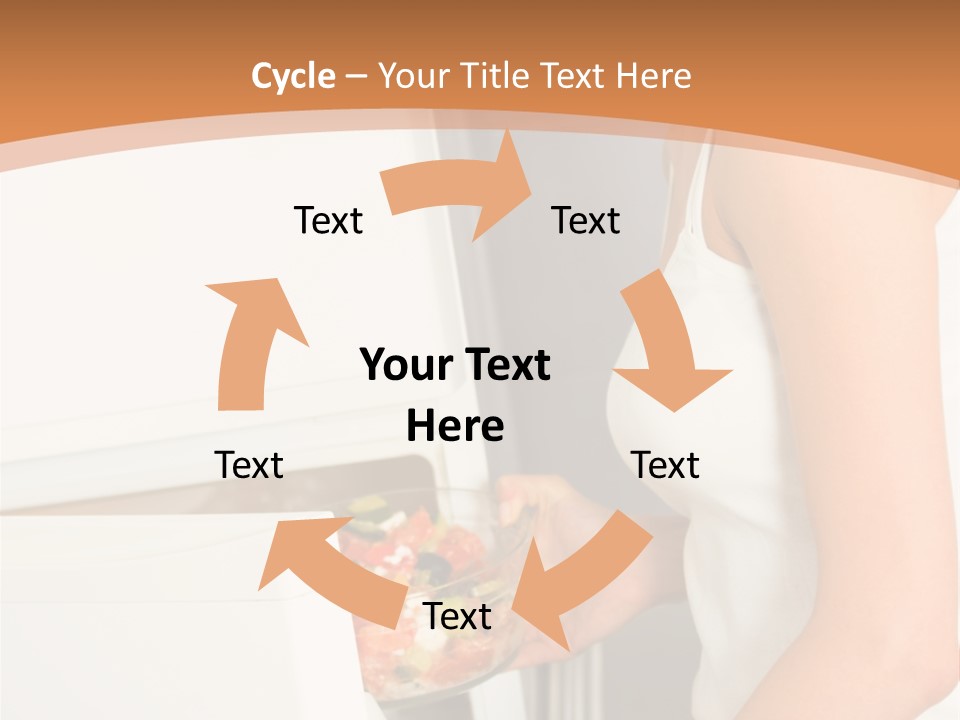 Young Happy Smiling Woman With Salad At Domestic Kitchen PowerPoint Template