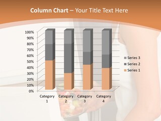 Young Happy Smiling Woman With Salad At Domestic Kitchen PowerPoint Template