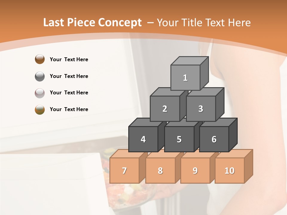 Young Happy Smiling Woman With Salad At Domestic Kitchen PowerPoint Template