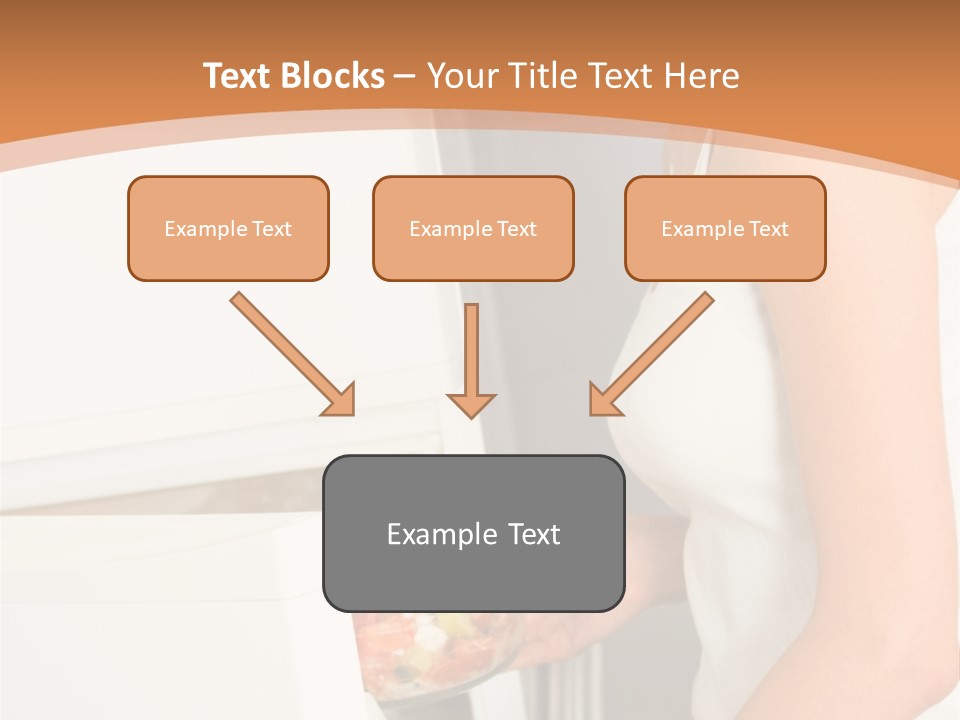 Young Happy Smiling Woman With Salad At Domestic Kitchen PowerPoint Template