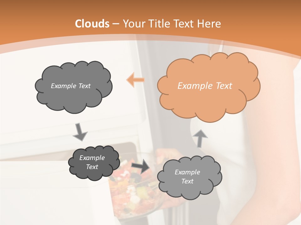 Young Happy Smiling Woman With Salad At Domestic Kitchen PowerPoint Template