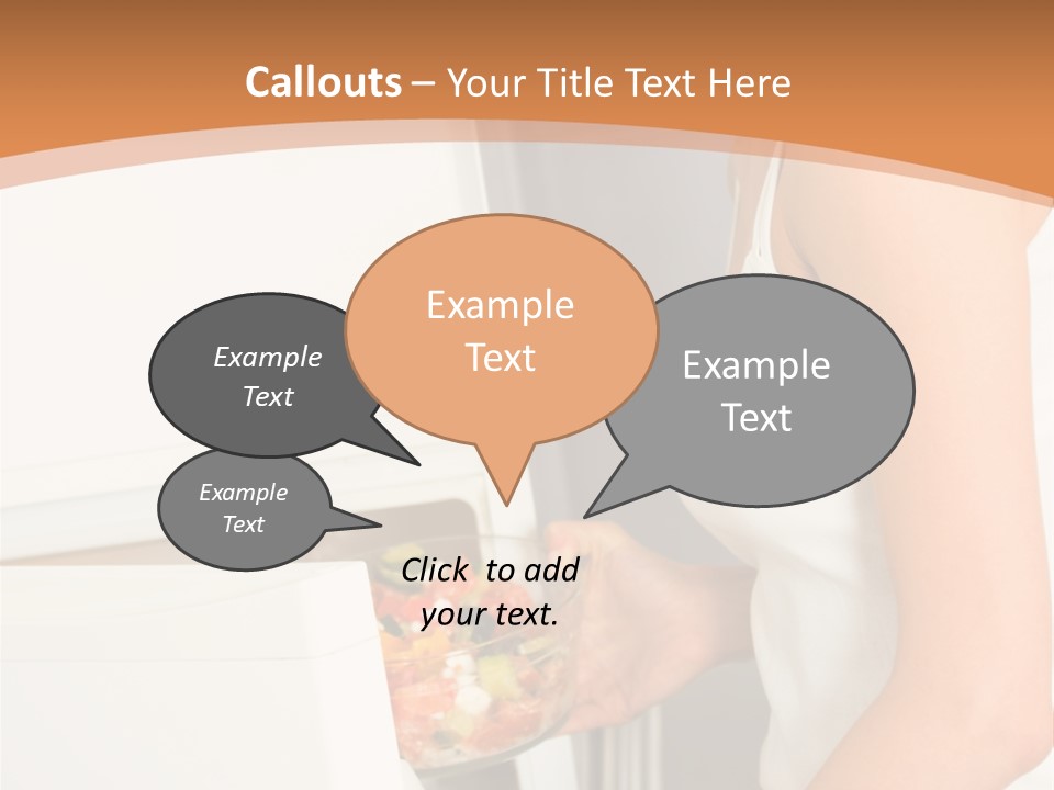 Young Happy Smiling Woman With Salad At Domestic Kitchen PowerPoint Template